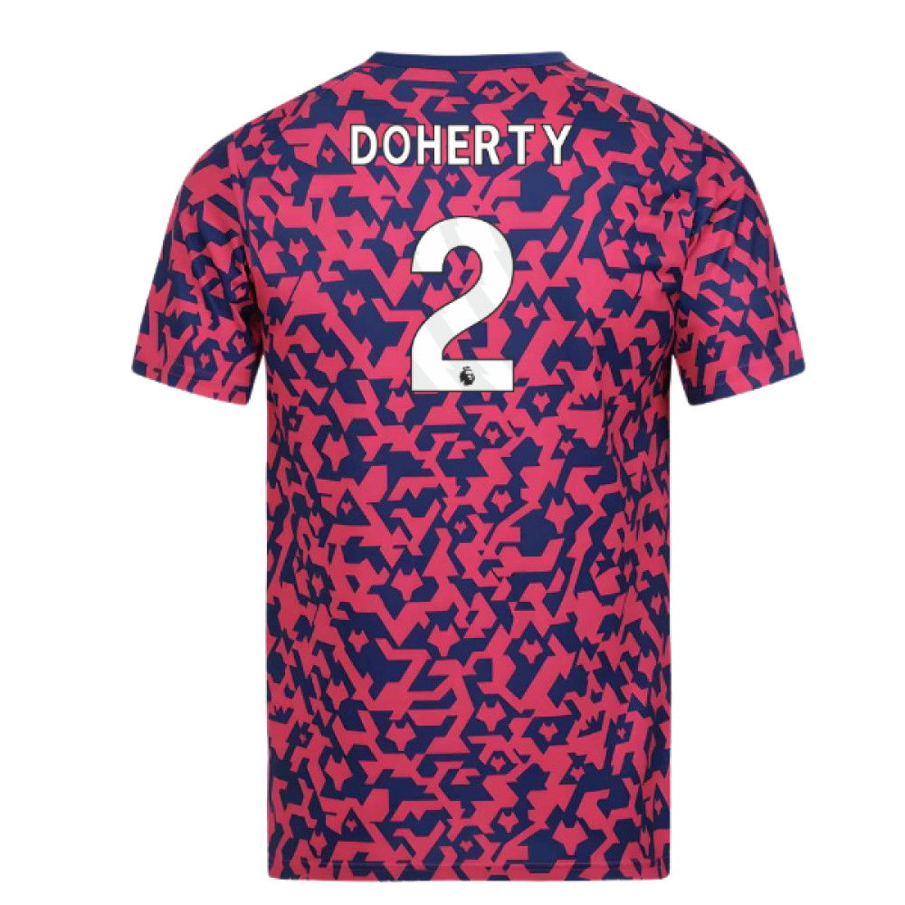 2024-2025 Wolves Pre Match T-Shirt - Blue/Pink (Doherty 2)