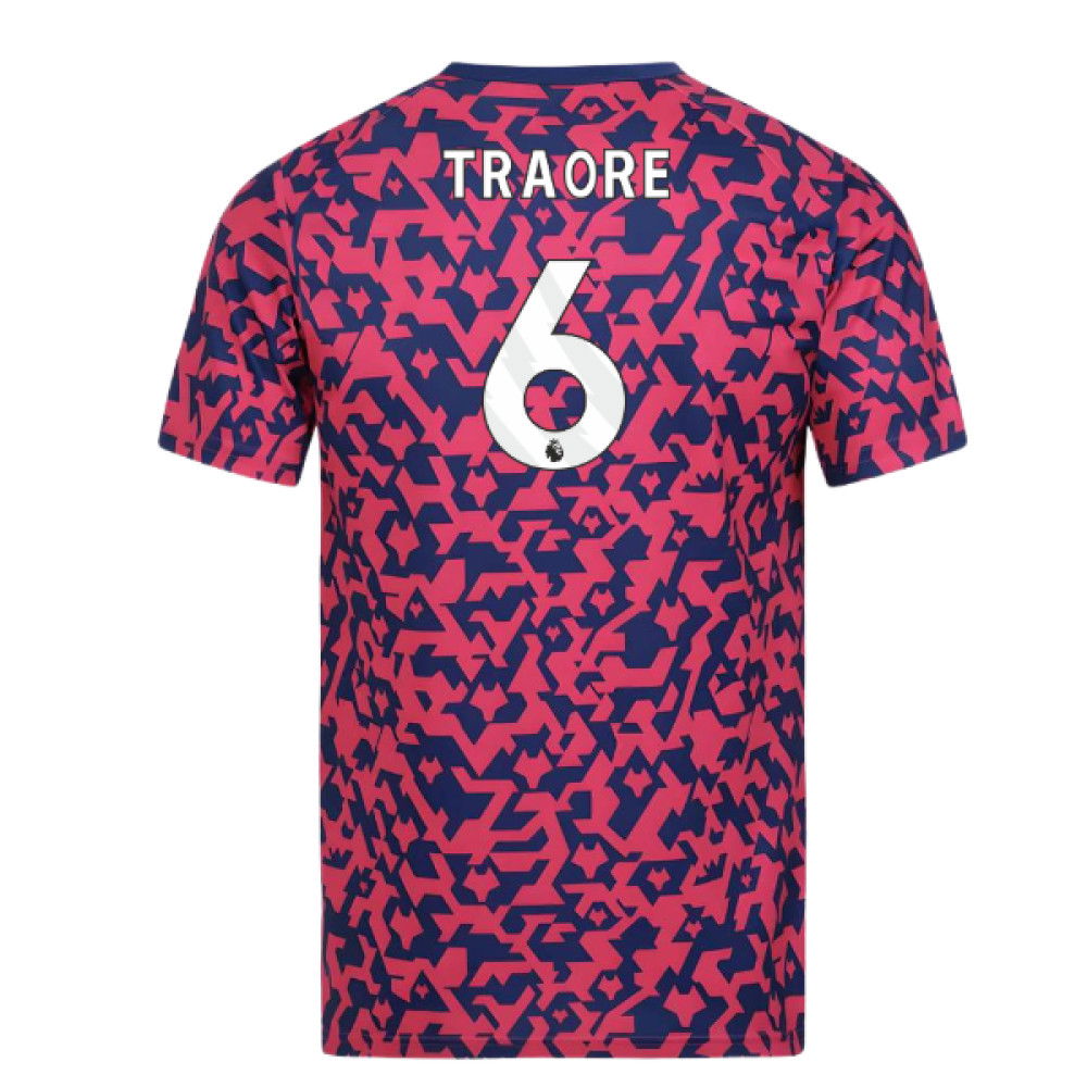 2024-2025 Wolves Pre Match T-Shirt - Blue/Pink (Traore 6)