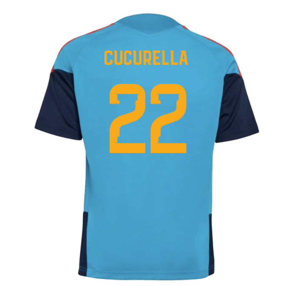 2025-2025 Spain Training Jersey (Bold Aqua) - Kids (Cucurella 22)