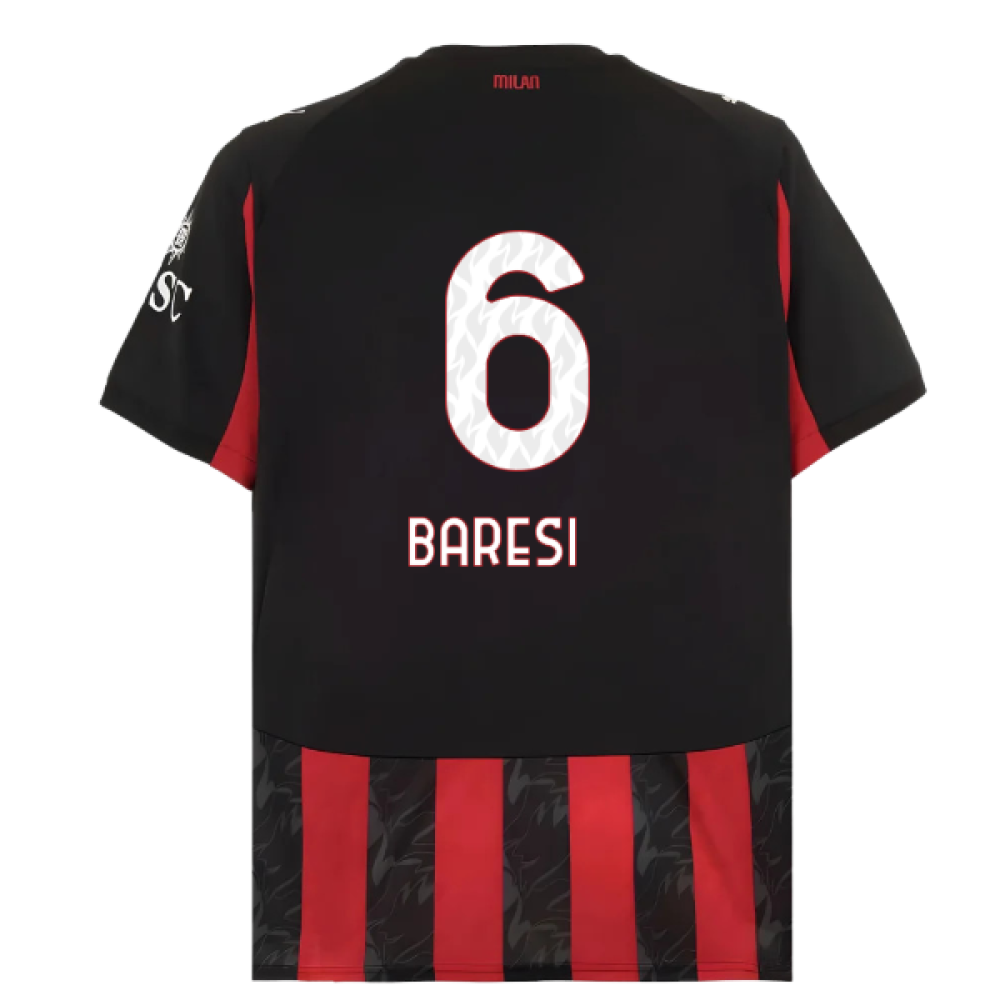 2025-2026 AC Milan Home Shirt (Baresi 6)