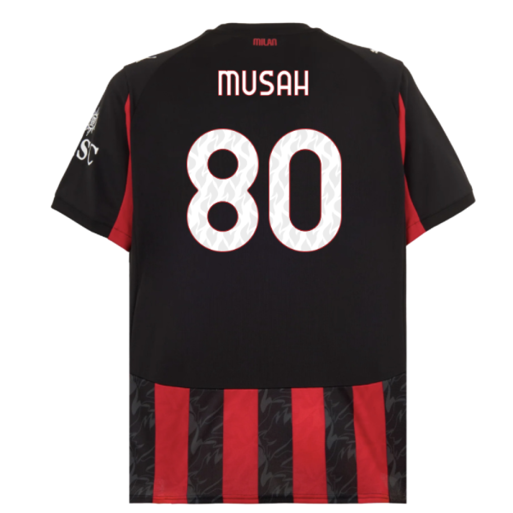2025-2026 AC Milan Home Shirt (Musah 80)