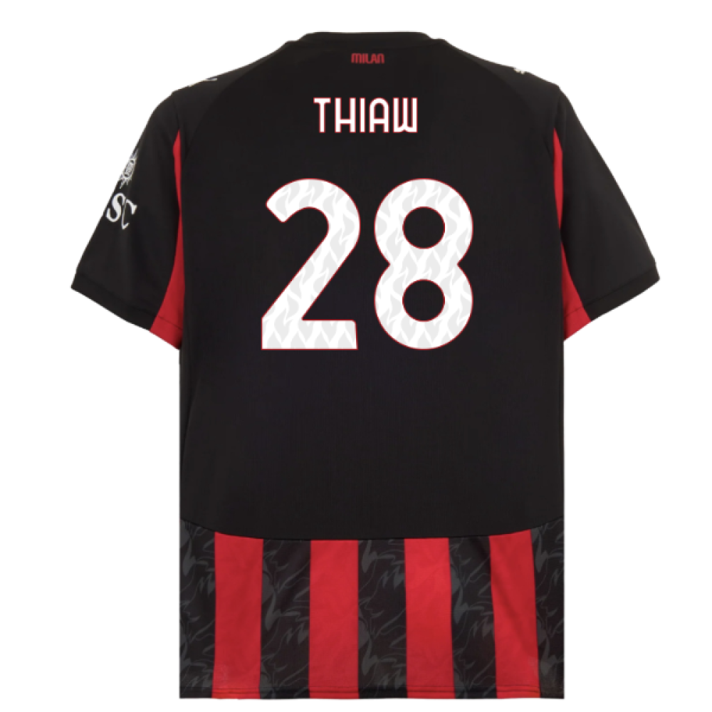 2025-2026 AC Milan Home Shirt (Thiaw 28)