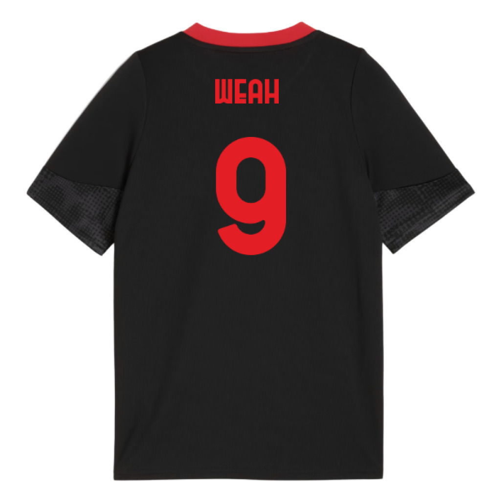 2025-2026 AC Milan Training Jersey (Black) - Kids (Weah 9)