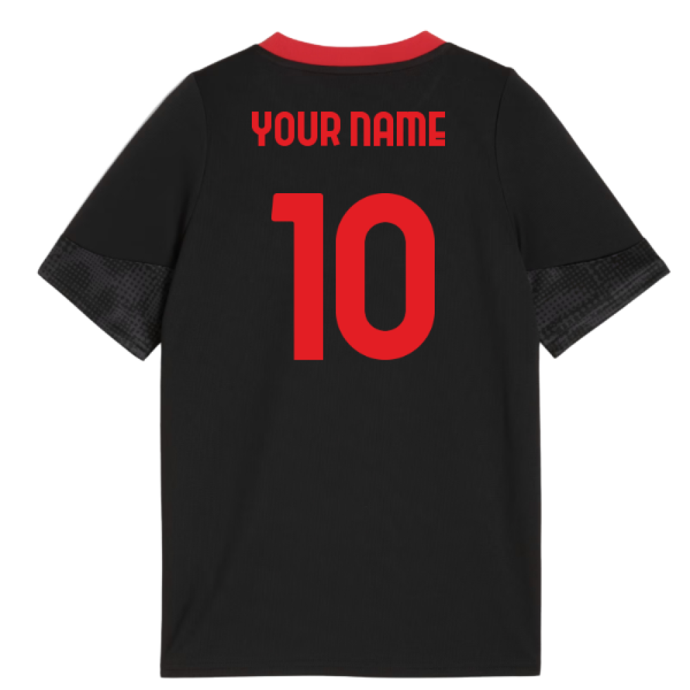 2025-2026 AC Milan Training Jersey (Black) - Kids (Your Name)