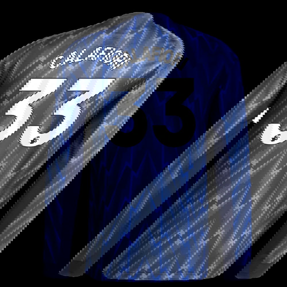 2025-2026 Arsenal Authentic Long Sleeve Away Shirt (Calafiori 33)