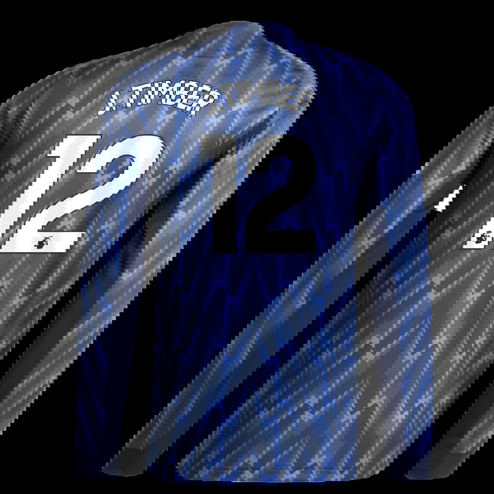2025-2026 Arsenal Authentic Long Sleeve Away Shirt (J.Timber 12)