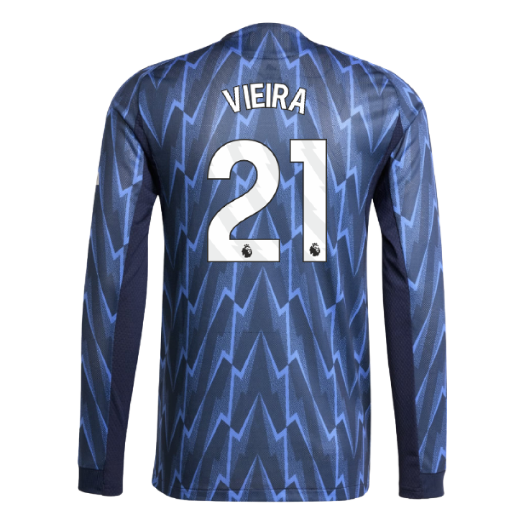 2025-2026 Arsenal Authentic Long Sleeve Away Shirt (Vieira 21)