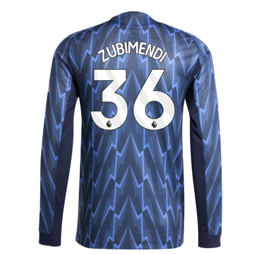 2025-2026 Arsenal Authentic Long Sleeve Away Shirt (Zubimendi 36)