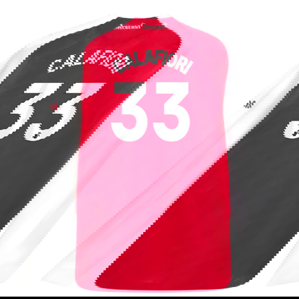 2025-2026 Arsenal Authentic Long Sleeve Home Shirt (Calafiori 33)