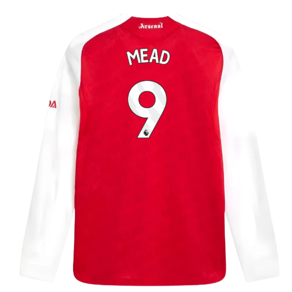 2025-2026 Arsenal Authentic Long Sleeve Home Shirt (Mead 9)