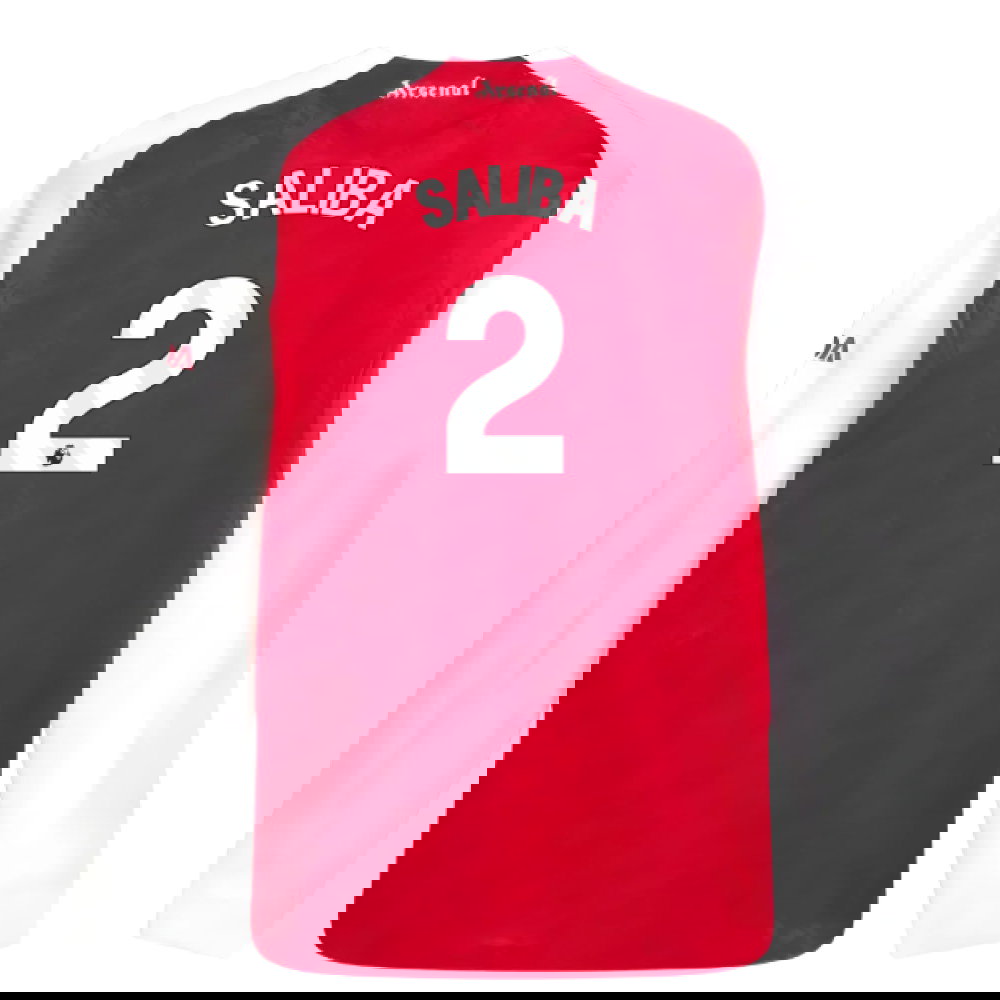 2025-2026 Arsenal Authentic Long Sleeve Home Shirt (Saliba 2)