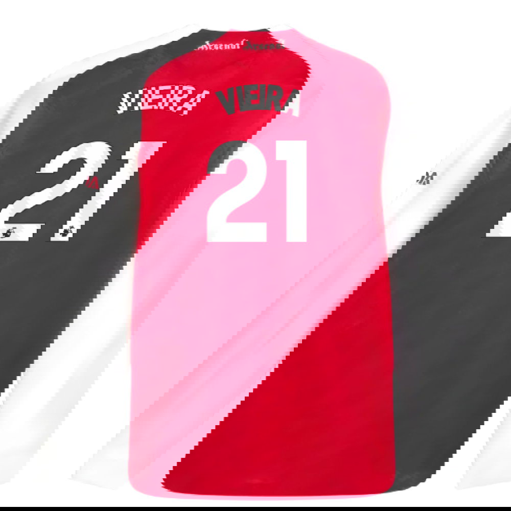 2025-2026 Arsenal Authentic Long Sleeve Home Shirt (Vieira 21)