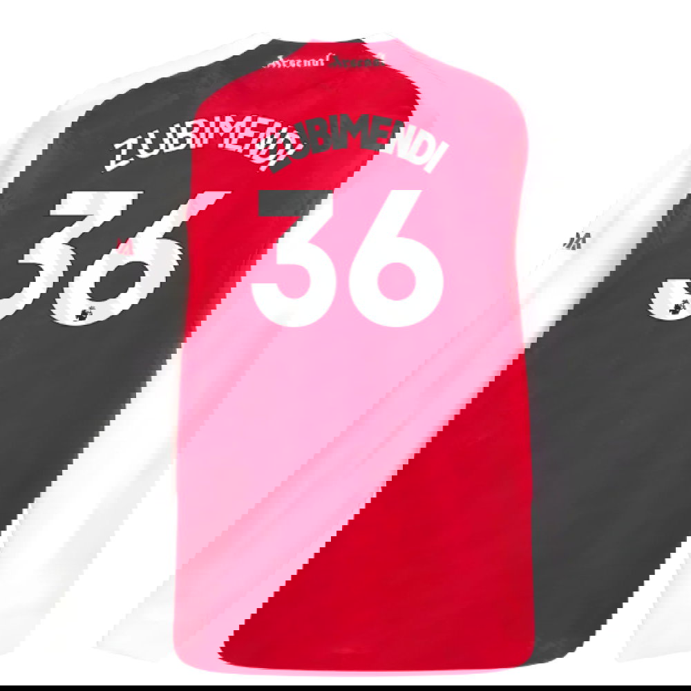 2025-2026 Arsenal Authentic Long Sleeve Home Shirt (Zubimendi 36)