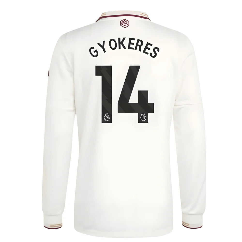 2025-2026 Arsenal Authentic Long Sleeve Third Shirt (Gyokeres 14)