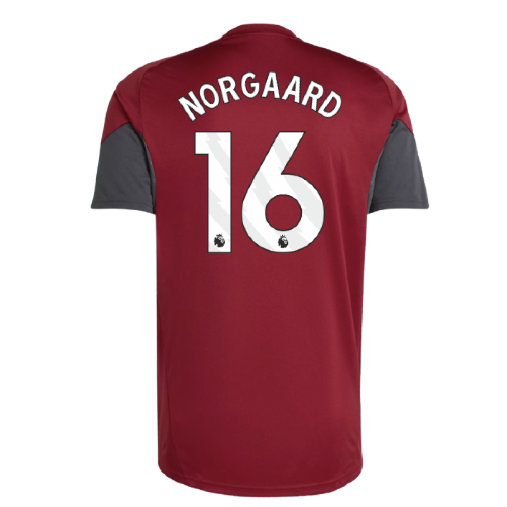 2025-2026 Arsenal EU Training Jersey (Burgundy) (Norgaard 16)