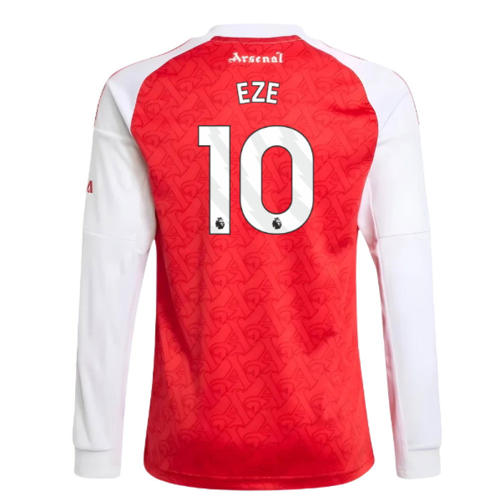 2025-2026 Arsenal Long Sleeve Home Shirt (Kids) (Eze 10)