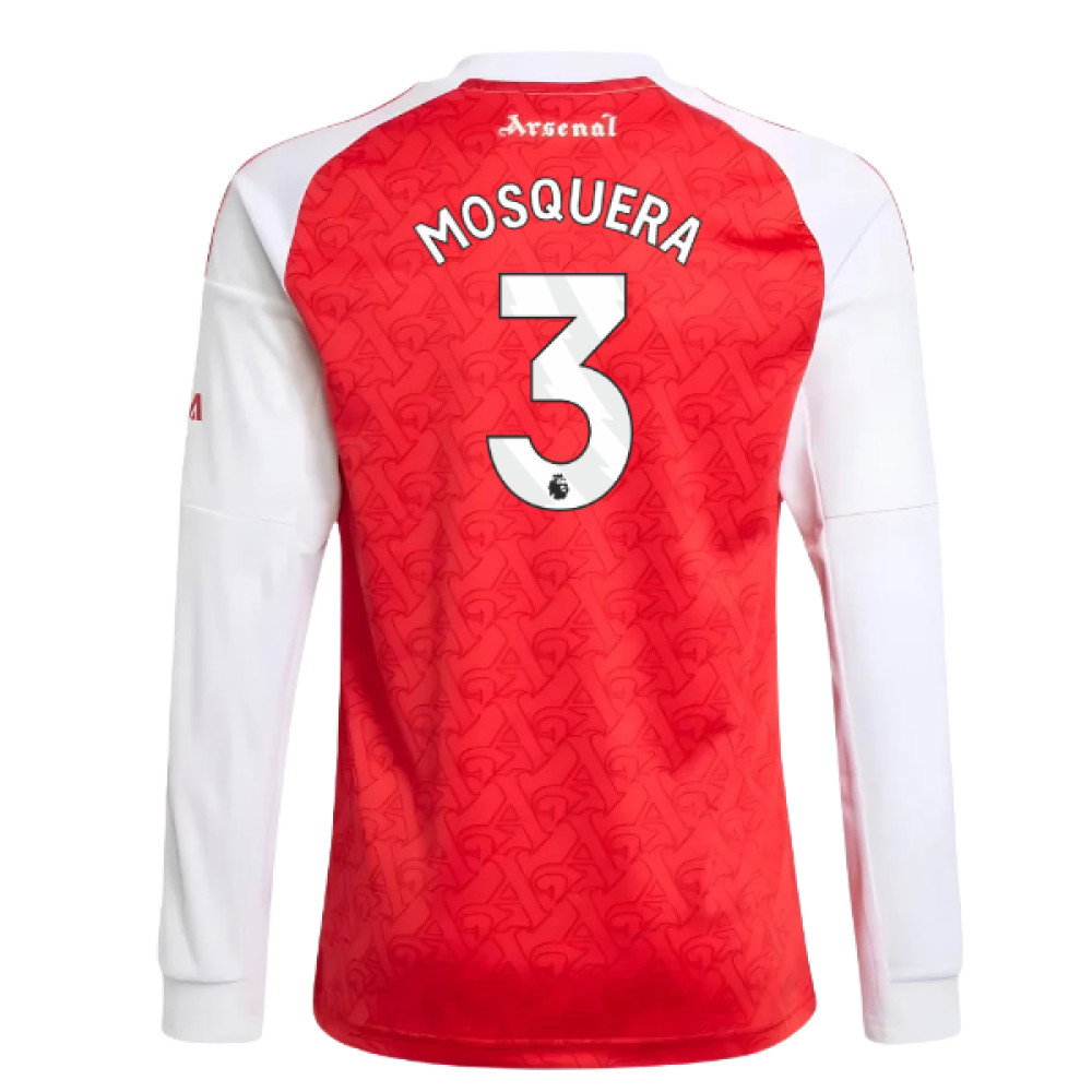2025-2026 Arsenal Long Sleeve Home Shirt (Kids) (Mosquera 3)