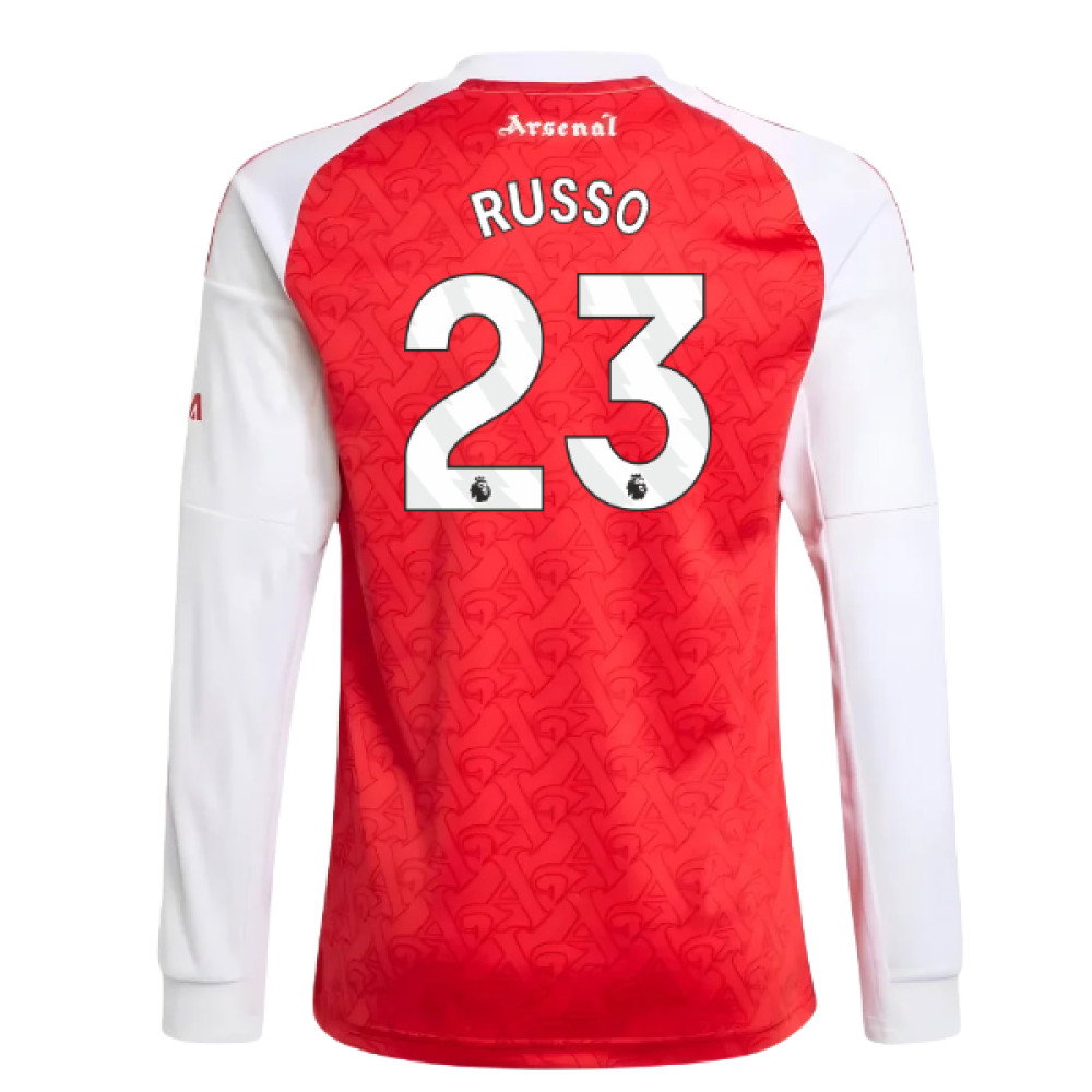 2025-2026 Arsenal Long Sleeve Home Shirt (Kids) (Russo 23)