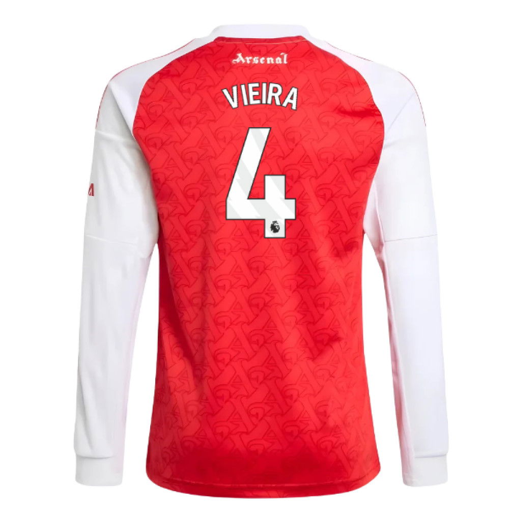 2025-2026 Arsenal Long Sleeve Home Shirt (Kids) (Vieira 4)