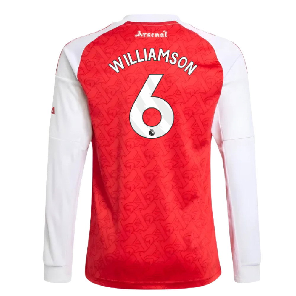 2025-2026 Arsenal Long Sleeve Home Shirt (Kids) (Williamson 6)