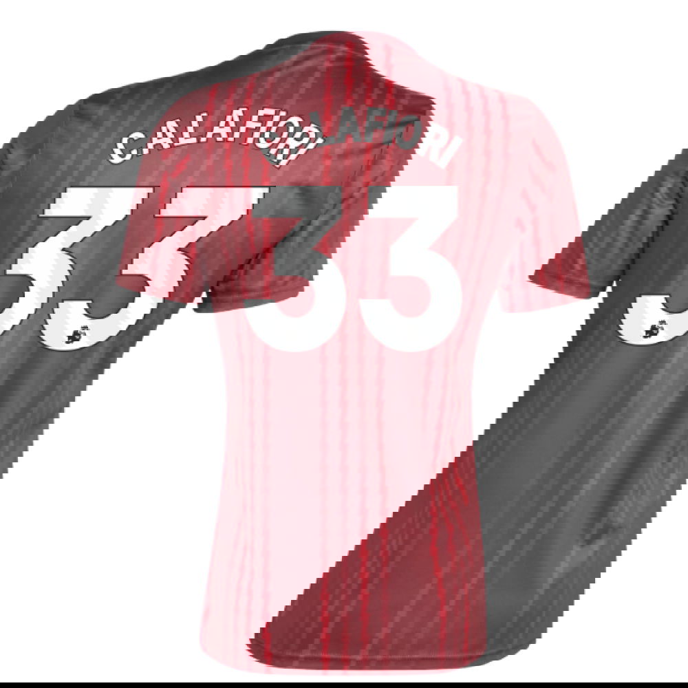 2025-2026 Arsenal Pre-Match Warm Up Shirt (Burgundy) (Calafiori 33)