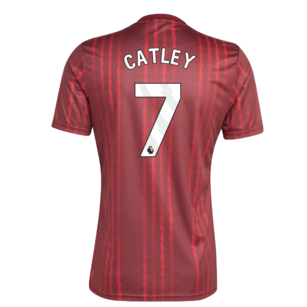 2025-2026 Arsenal Pre-Match Warm Up Shirt (Burgundy) (Catley 7)