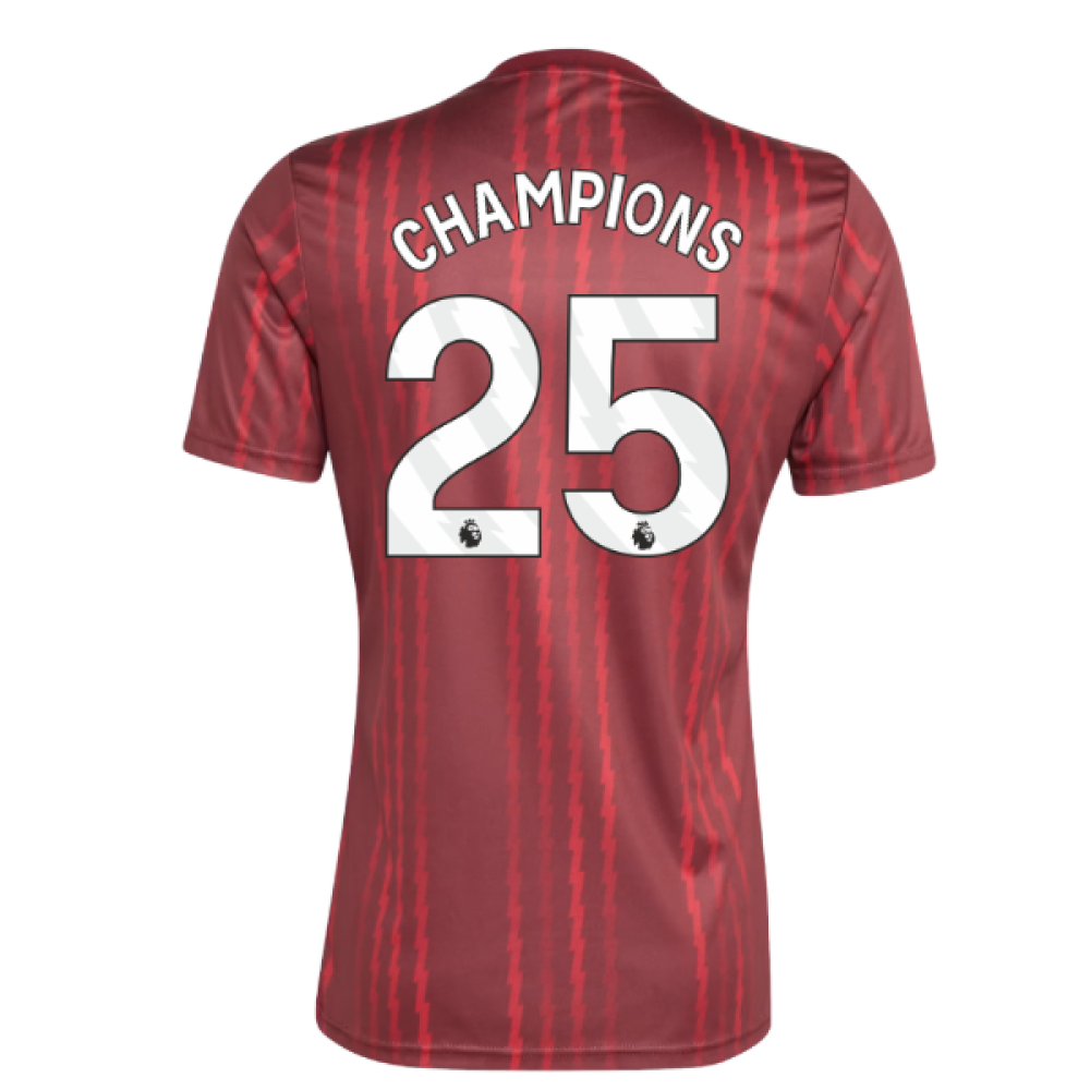 2025-2026 Arsenal Pre-Match Warm Up Shirt (Burgundy) (Champions 25)