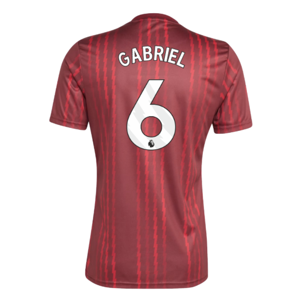 2025-2026 Arsenal Pre-Match Warm Up Shirt (Burgundy) (Gabriel 6)