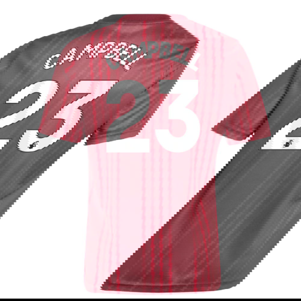 2025-2026 Arsenal Pre-Match Warm Up Shirt (Burgundy) - Kids (Campbell 23)