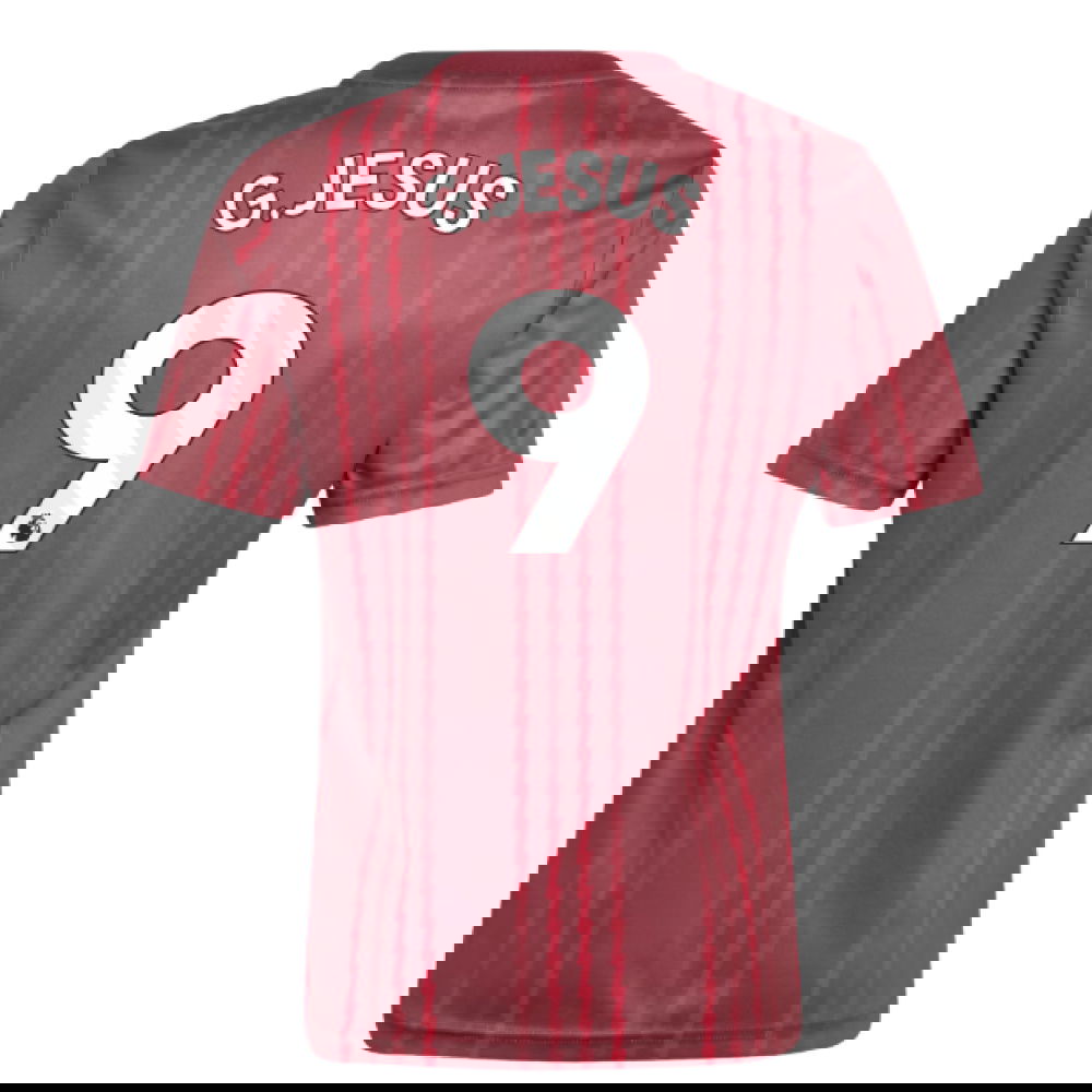 2025-2026 Arsenal Pre-Match Warm Up Shirt (Burgundy) - Kids (G.Jesus 9)