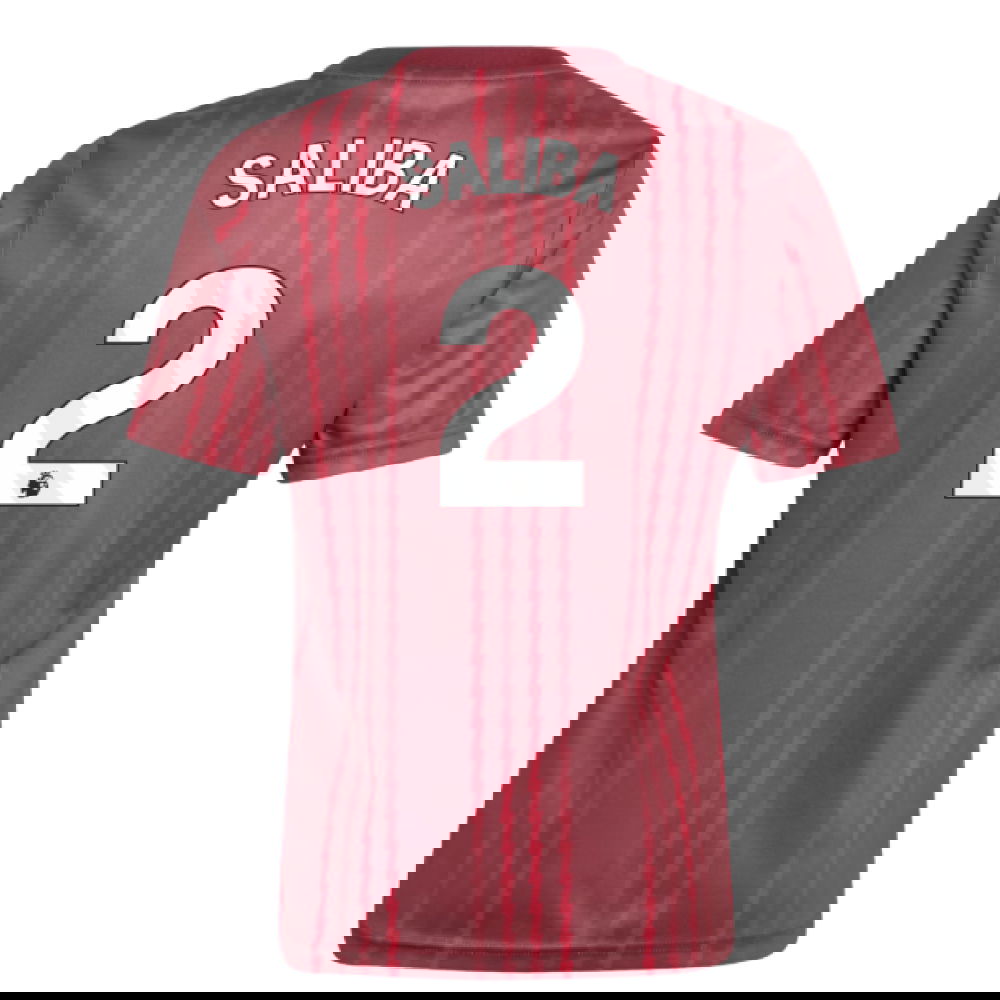 2025-2026 Arsenal Pre-Match Warm Up Shirt (Burgundy) - Kids (Saliba 2)