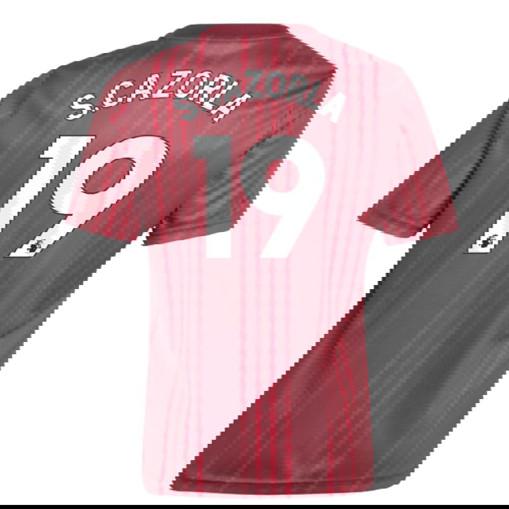 2025-2026 Arsenal Pre-Match Warm Up Shirt (Burgundy) - Kids (S.Cazorla 19)