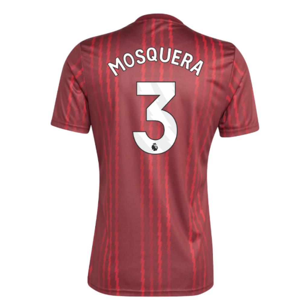 2025-2026 Arsenal Pre-Match Warm Up Shirt (Burgundy) (Mosquera 3)