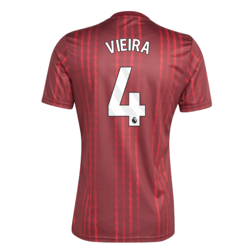 2025-2026 Arsenal Pre-Match Warm Up Shirt (Burgundy) (Vieira 4)