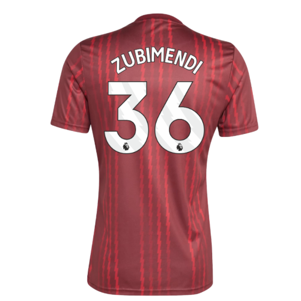 2025-2026 Arsenal Pre-Match Warm Up Shirt (Burgundy) (Zubimendi 36)