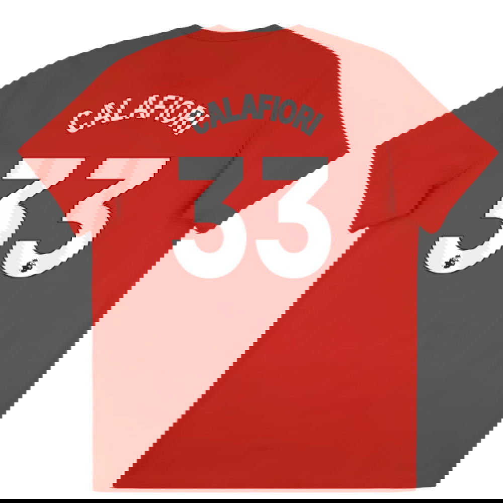 2025-2026 Arsenal Season Graphic Tee (Scarlet) (Calafiori 33)