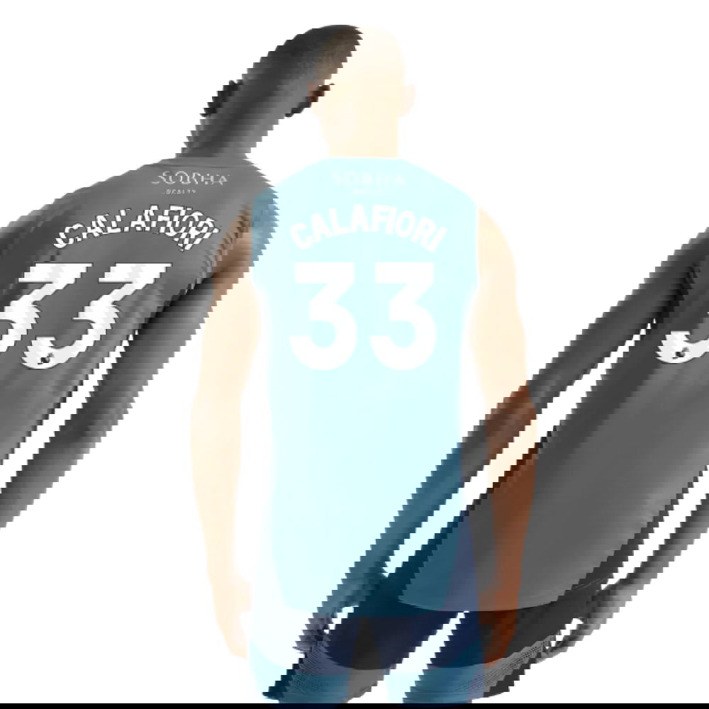 2025-2026 Arsenal Sleeveless Jersey (Blanch Blue) (Calafiori 33)