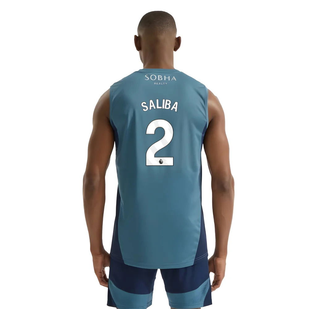 2025-2026 Arsenal Sleeveless Jersey (Blanch Blue) (Saliba 2)