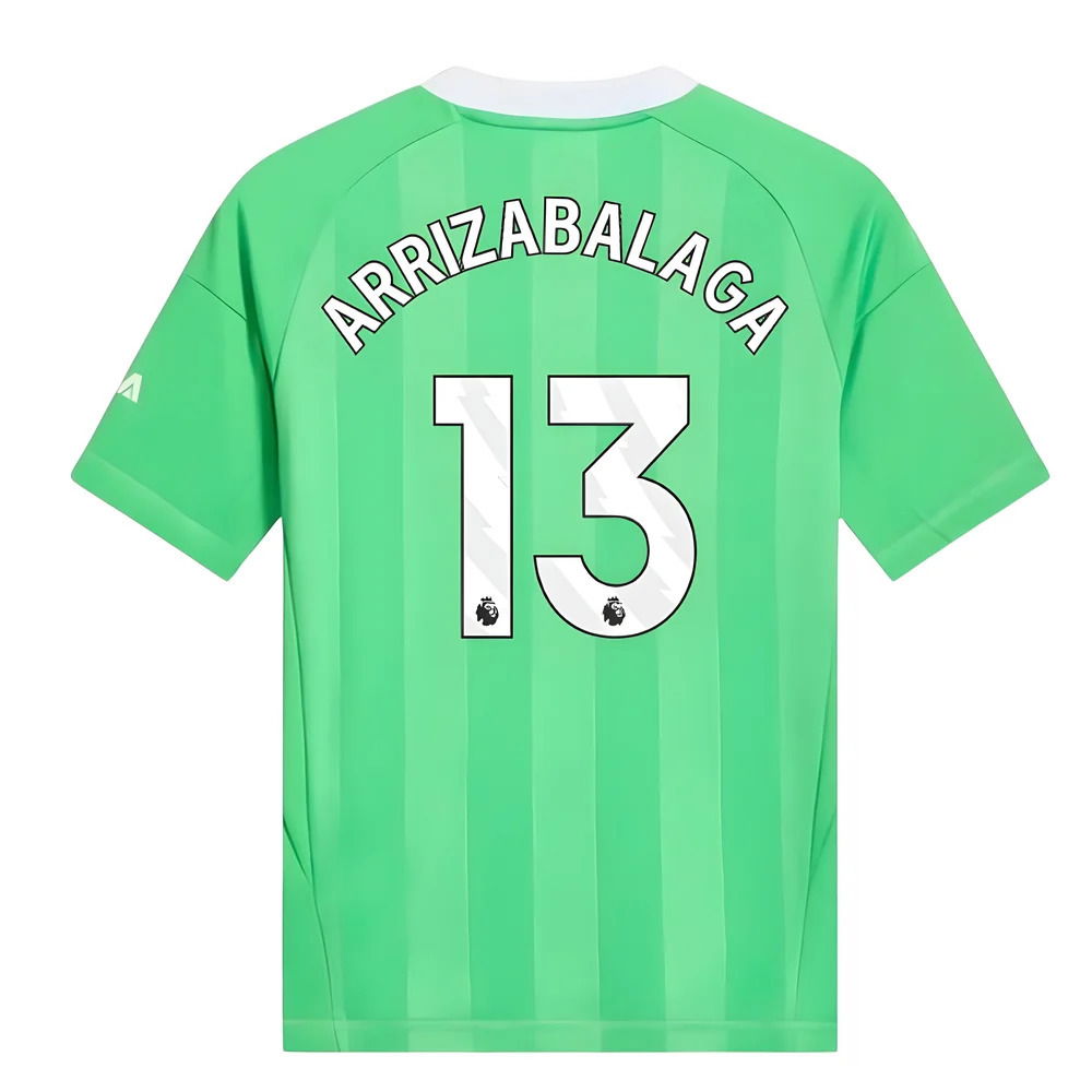 2025-2026 Arsenal Third Goalkeeper Shirt (Green) - Kids (Arrizabalaga 13)