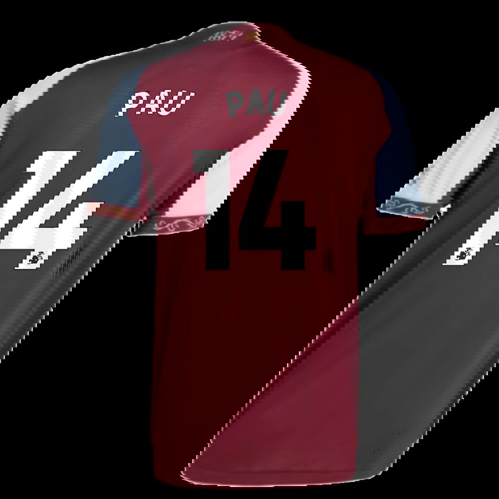 2025-2026 Aston Villa Authentic Home Shirt (Pau 14)