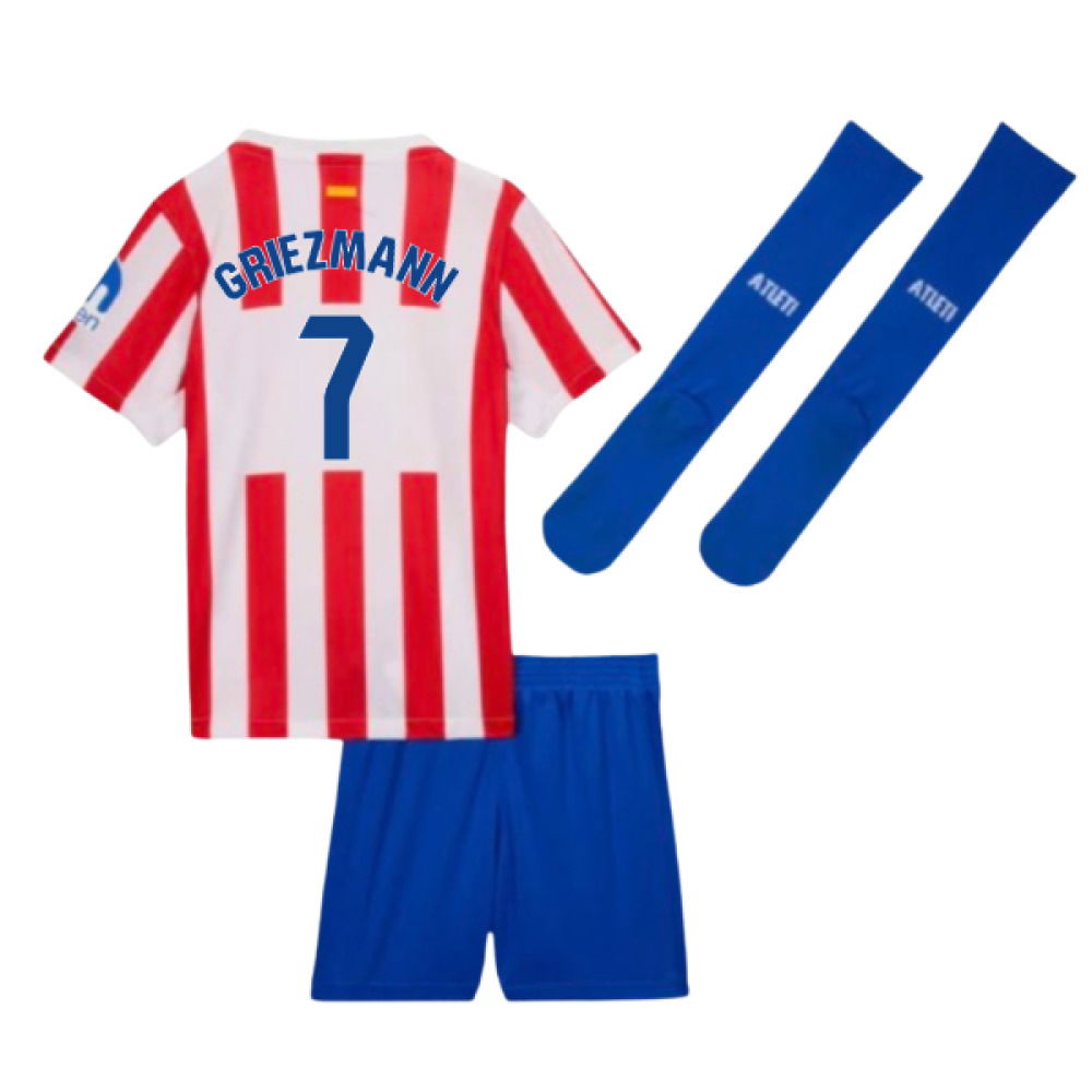 2025-2026 Atletico Madrid Home Little Boys Mini Kit (Griezmann 7)