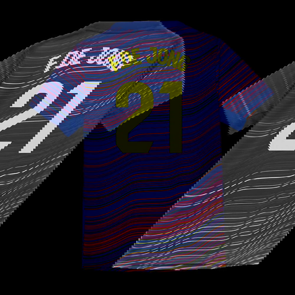 2025-2026 Barcelona Academy Pro Pre Match Shirt (Blue) - Kids (F.De Jong 21)