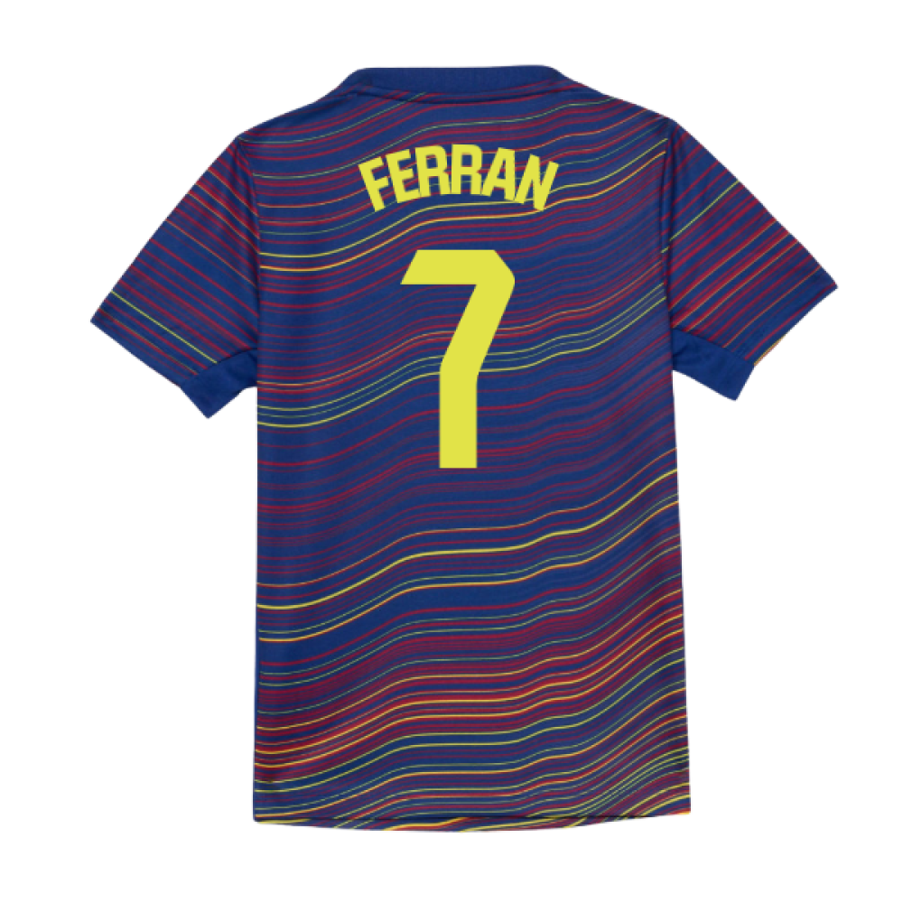 2025-2026 Barcelona Academy Pro Pre Match Shirt (Blue) - Kids (Ferran 7)