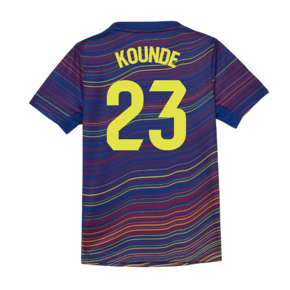 2025-2026 Barcelona Academy Pro Pre Match Shirt (Blue) - Kids (Kounde 23)