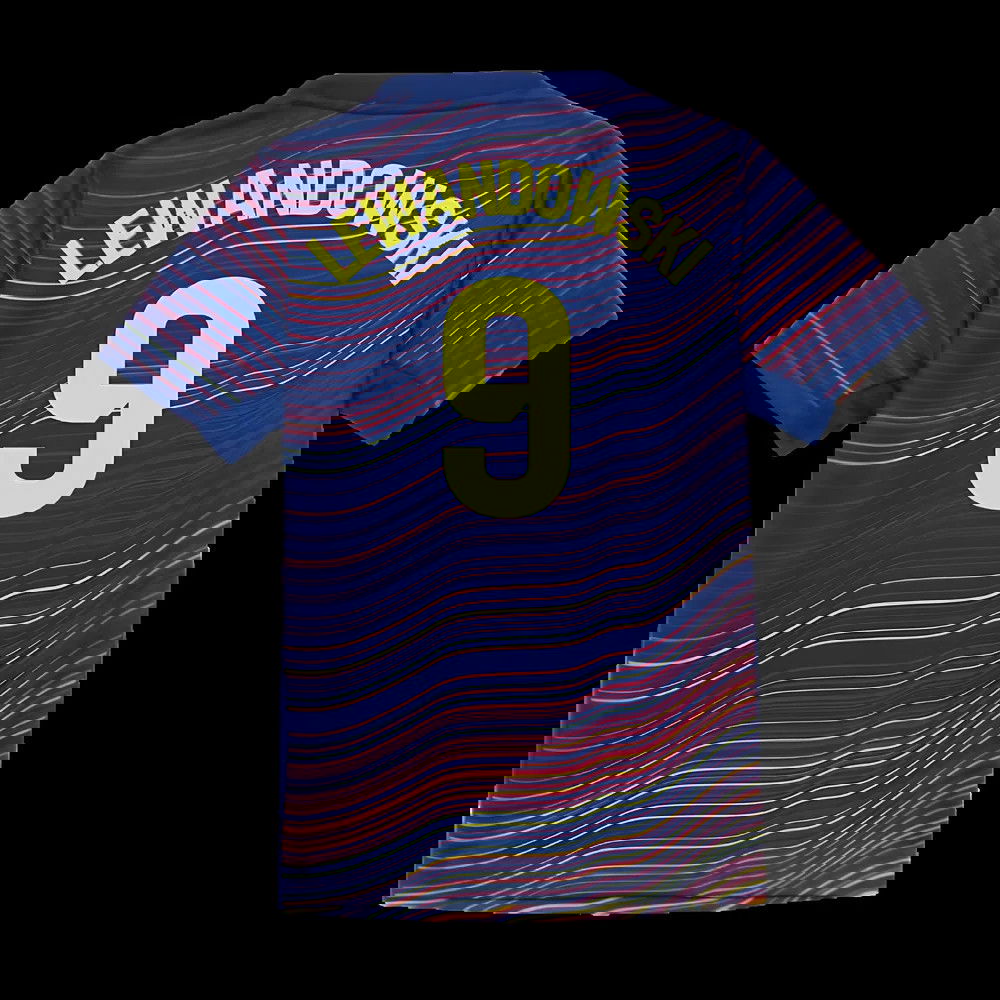 2025-2026 Barcelona Academy Pro Pre Match Shirt (Blue) - Kids (Lewandowski 9)