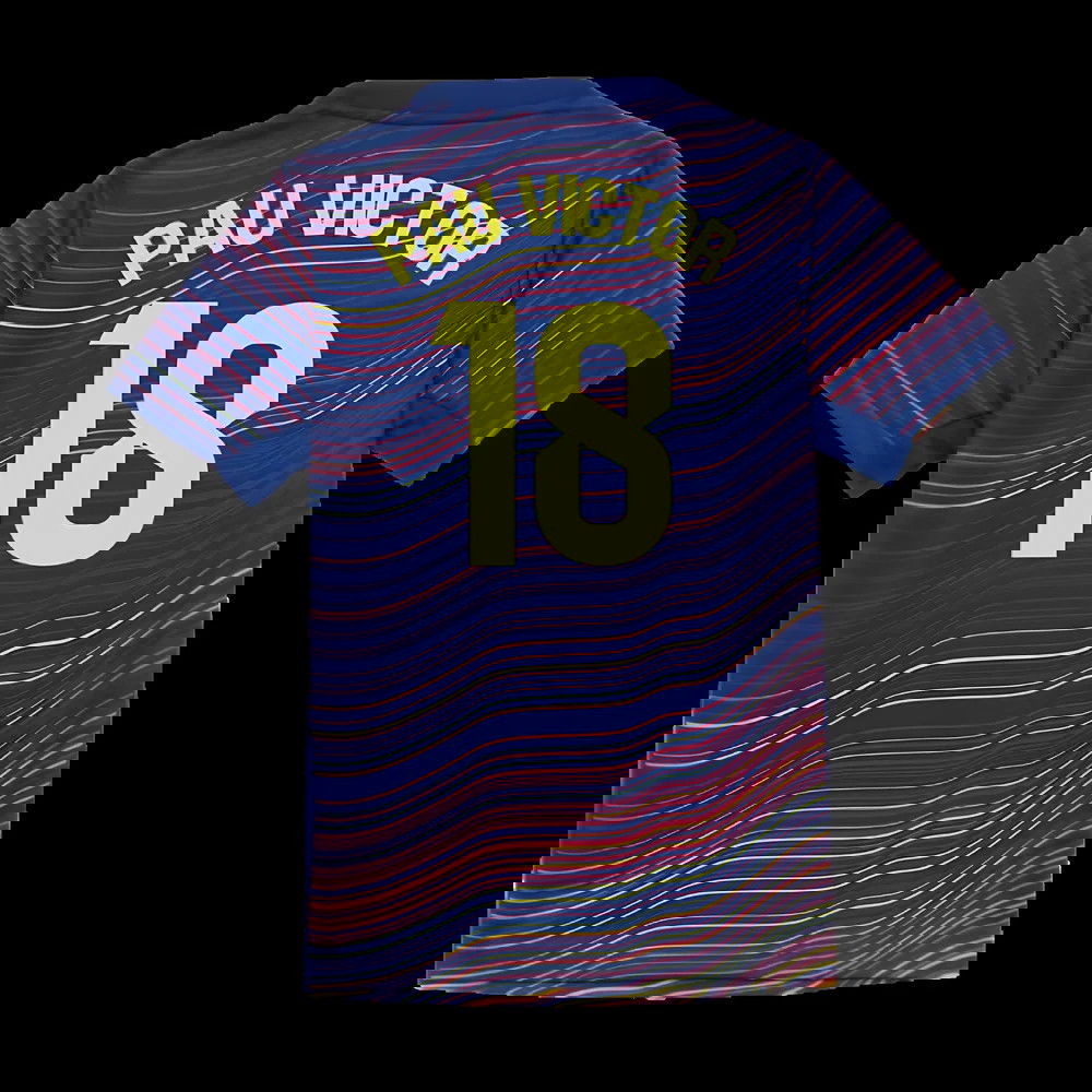 2025-2026 Barcelona Academy Pro Pre Match Shirt (Blue) - Kids (Pau Victor 18)
