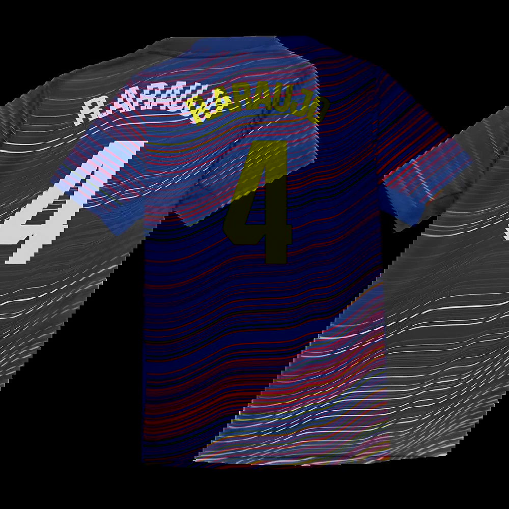 2025-2026 Barcelona Academy Pro Pre Match Shirt (Blue) - Kids (R.Araujo 4)