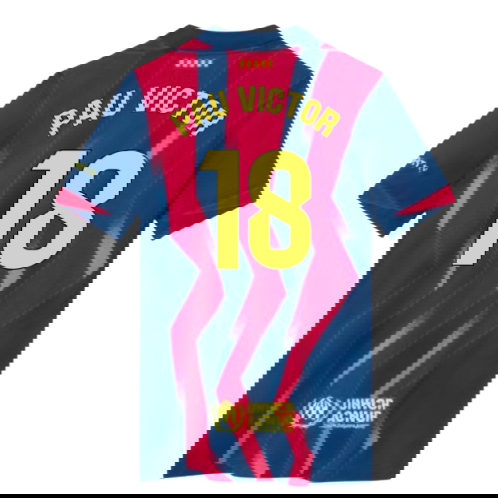 2025-2026 Barcelona Fourth Shirt (Kids) (Pau Victor 18)