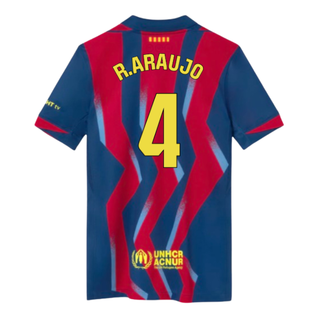 2025-2026 Barcelona Fourth Shirt (Kids) (R.Araujo 4)