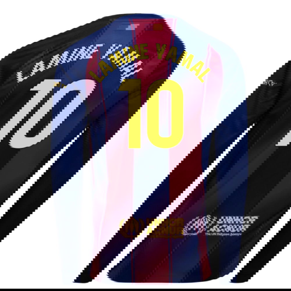 2025-2026 Barcelona Home Long Sleeve Shirt (Lamine Yamal 10)